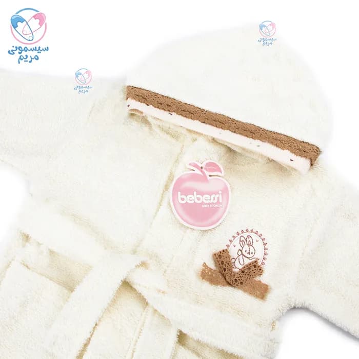 ست حوله سه تیکه ببسی خرگوش دانتل دار Bebessi 4254 — تصویر ۲