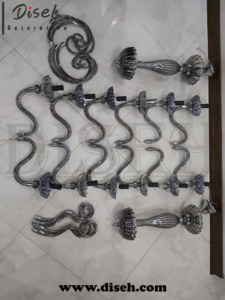 لوستر کریستالی دودی 6 شعله برای فضای 25 تا 30 متر — تصویر ۷