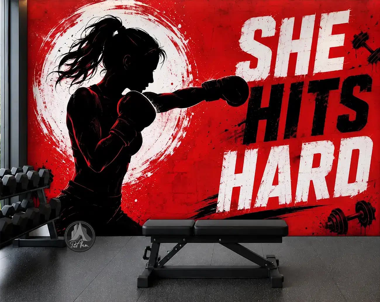 پوستر دیواری باشگاه بانوان طرح She Hits Hard کد DA-(1133) | پوستر رزمی — تصویر ۳