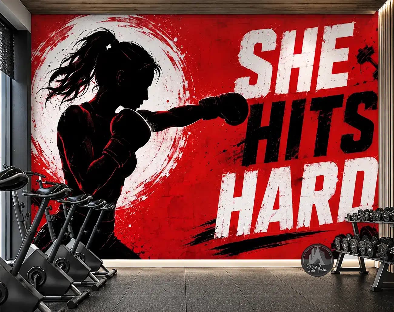 پوستر دیواری باشگاه بانوان طرح She Hits Hard کد DA-(1133) | پوستر رزمی