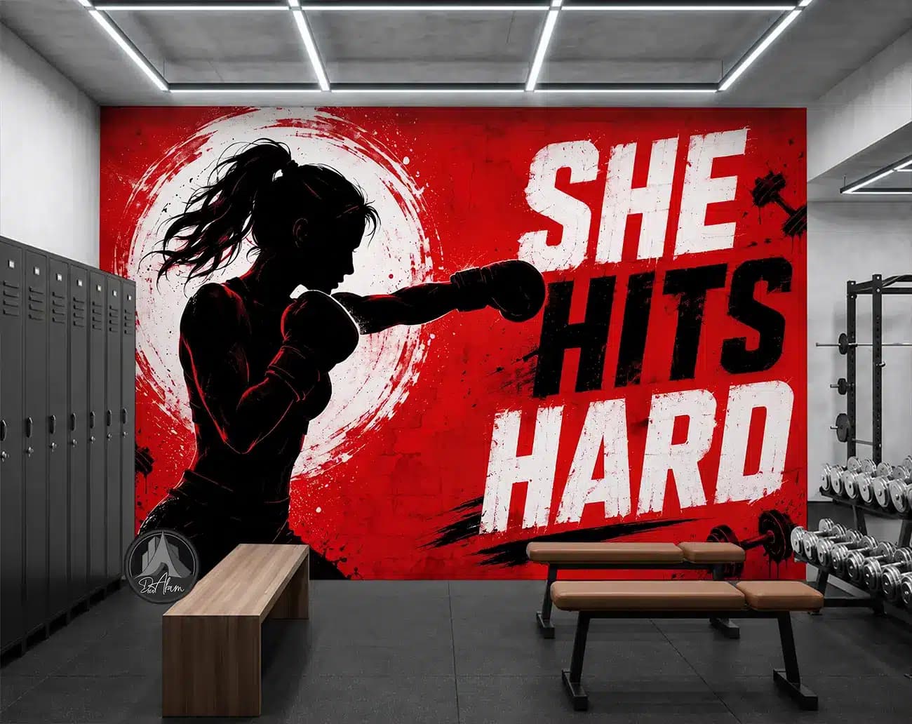 پوستر دیواری باشگاه بانوان طرح She Hits Hard کد DA-(1133) | پوستر رزمی — تصویر ۲