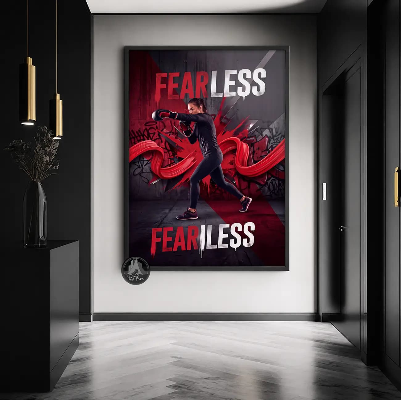 تابلو باشگاه بانوان طرح Fearless کد DA-(1131) | تابلو انگیزشی