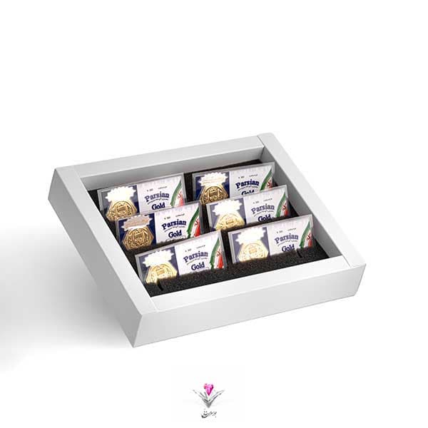 پک شش عددی سازمانی و سرمایه گذاری سکه پارسیان 0.03 گرمی طلای ۱۸ عیار