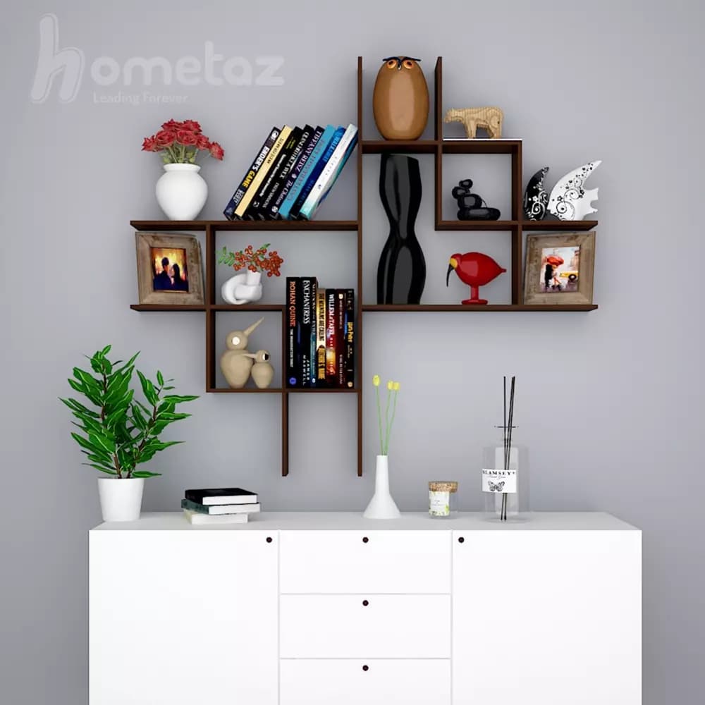 شلف دیواری با ام دی اف ساده مدل ht2056 — تصویر ۲