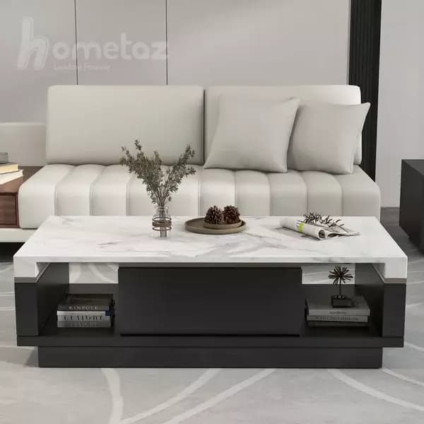 میز کافی تیبل مدرن mdf دو کشو مدل ht2220 — تصویر ۶