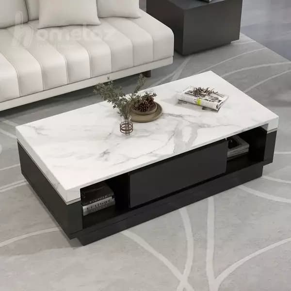 میز کافی تیبل مدرن mdf دو کشو مدل ht2220 — تصویر ۵