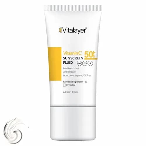 فلوئید ضدآفتاب بیرنگ ویتالیر SPF50 مدل Vitamin C مناسب انواع پوست، حجم 50 میلیلیتر — تصویر ۲