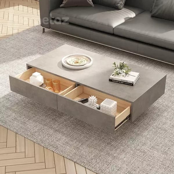 میز جلو مبلی دو کشویی و قفسه ای mdf مدل ht2224