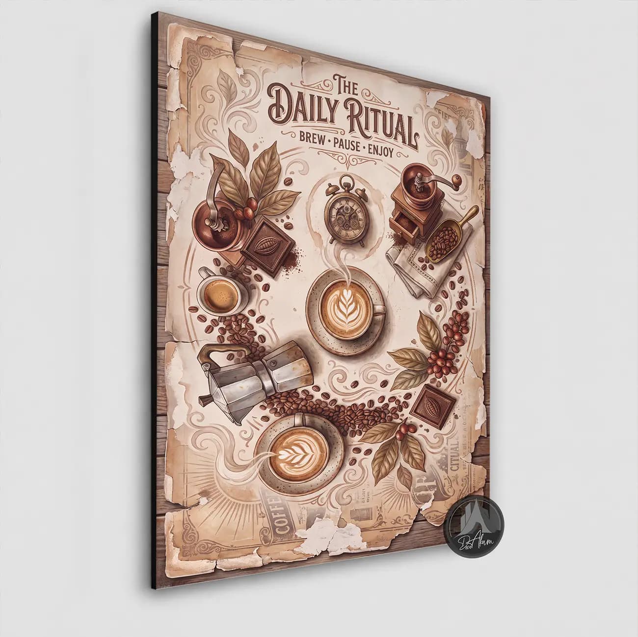 تابلو کافی شاپ طرح The Daily Ritual و ابزار قهوه کد DA-(1116) | دکور کافه — تصویر ۸
