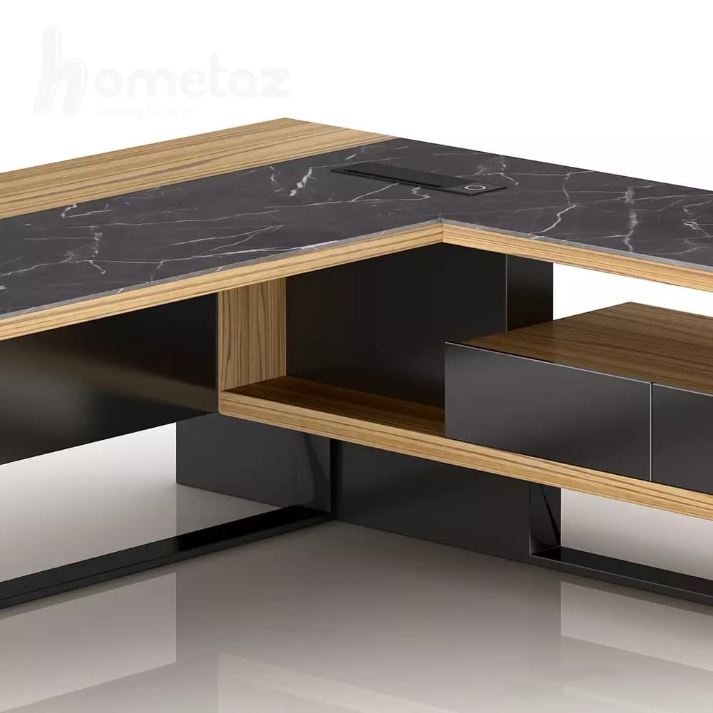 میز مدیریت پایه فلزی با باکس ام دی اف مدل ht2162 — تصویر ۳