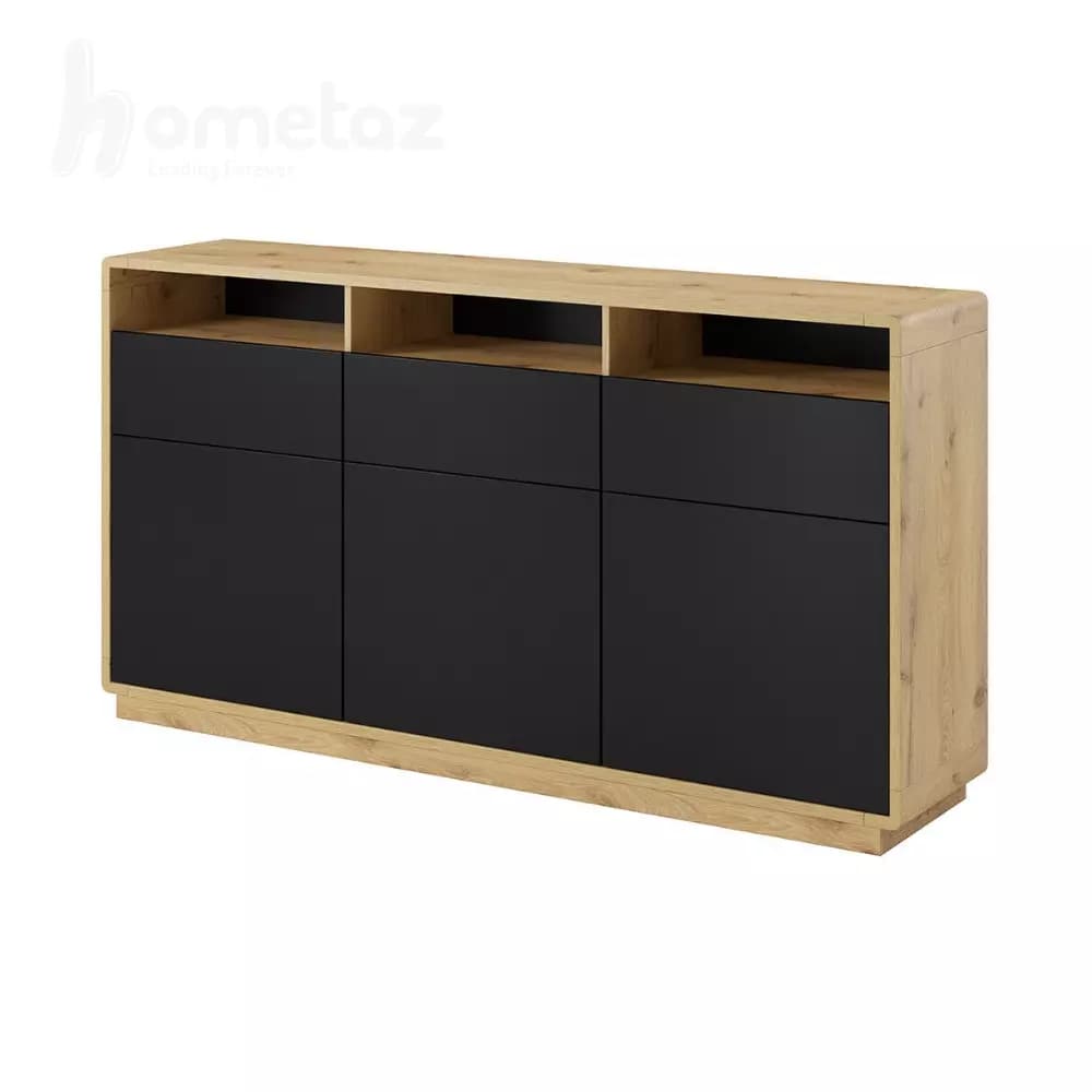 میز کنسول ام دی اف مدرن سه کشو و سه کمدی مدل ht2180 — تصویر ۳