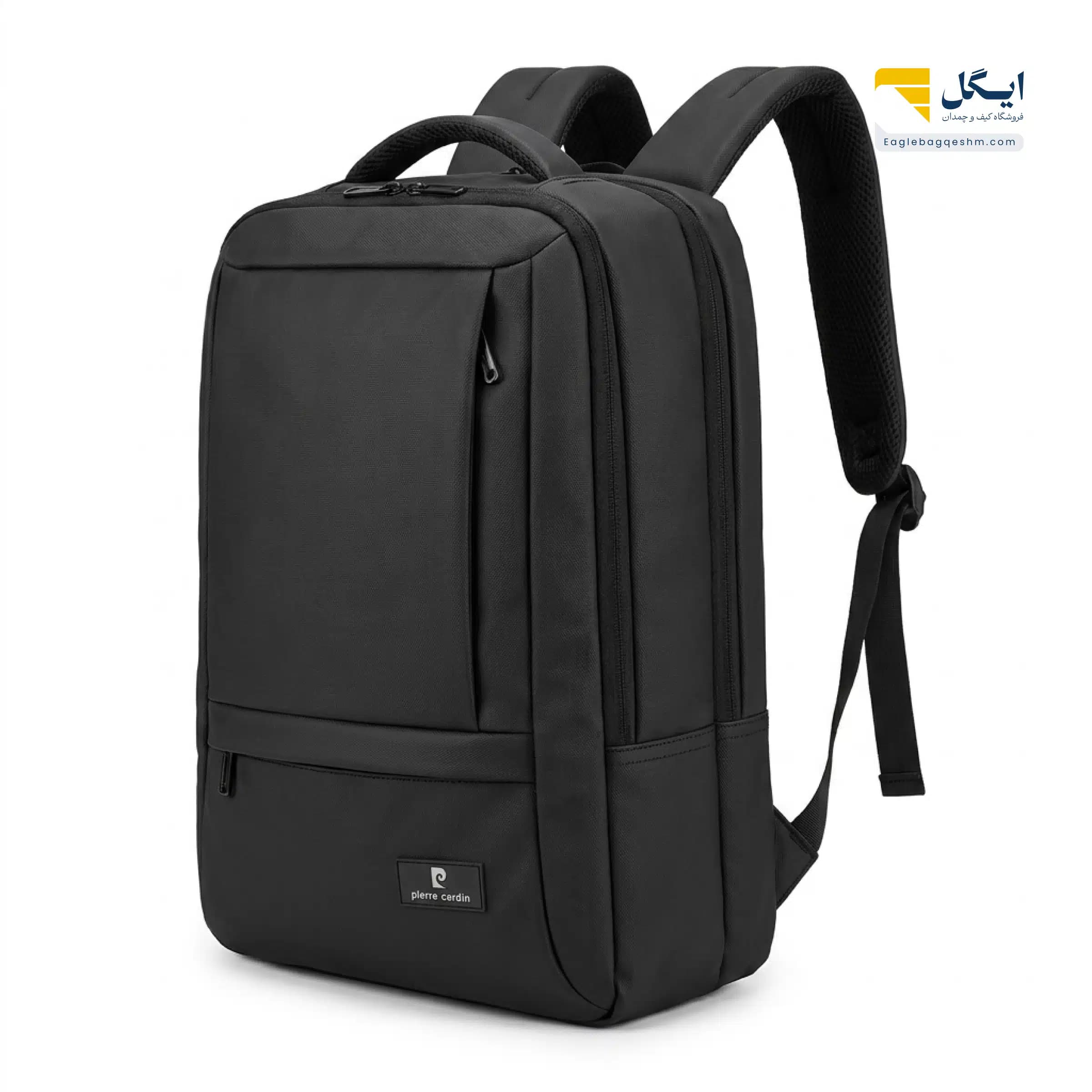 کوله‌پشتی پیرکاردین ضدآب با پورت USB، پشتی طبی و جای لپ‌تاپ مجزا — تصویر ۳