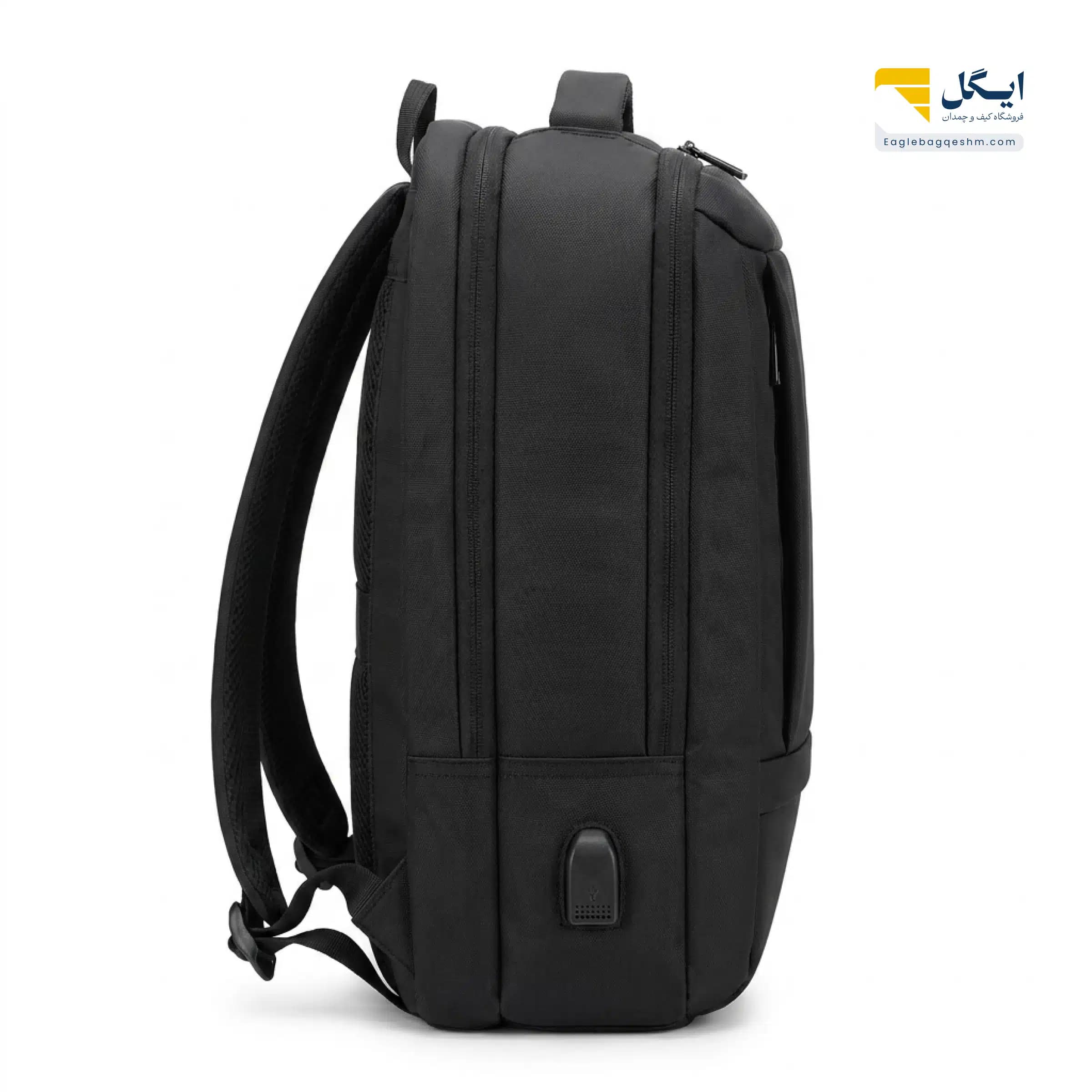 کوله‌پشتی پیرکاردین ضدآب با پورت USB، پشتی طبی و جای لپ‌تاپ مجزا — تصویر ۴