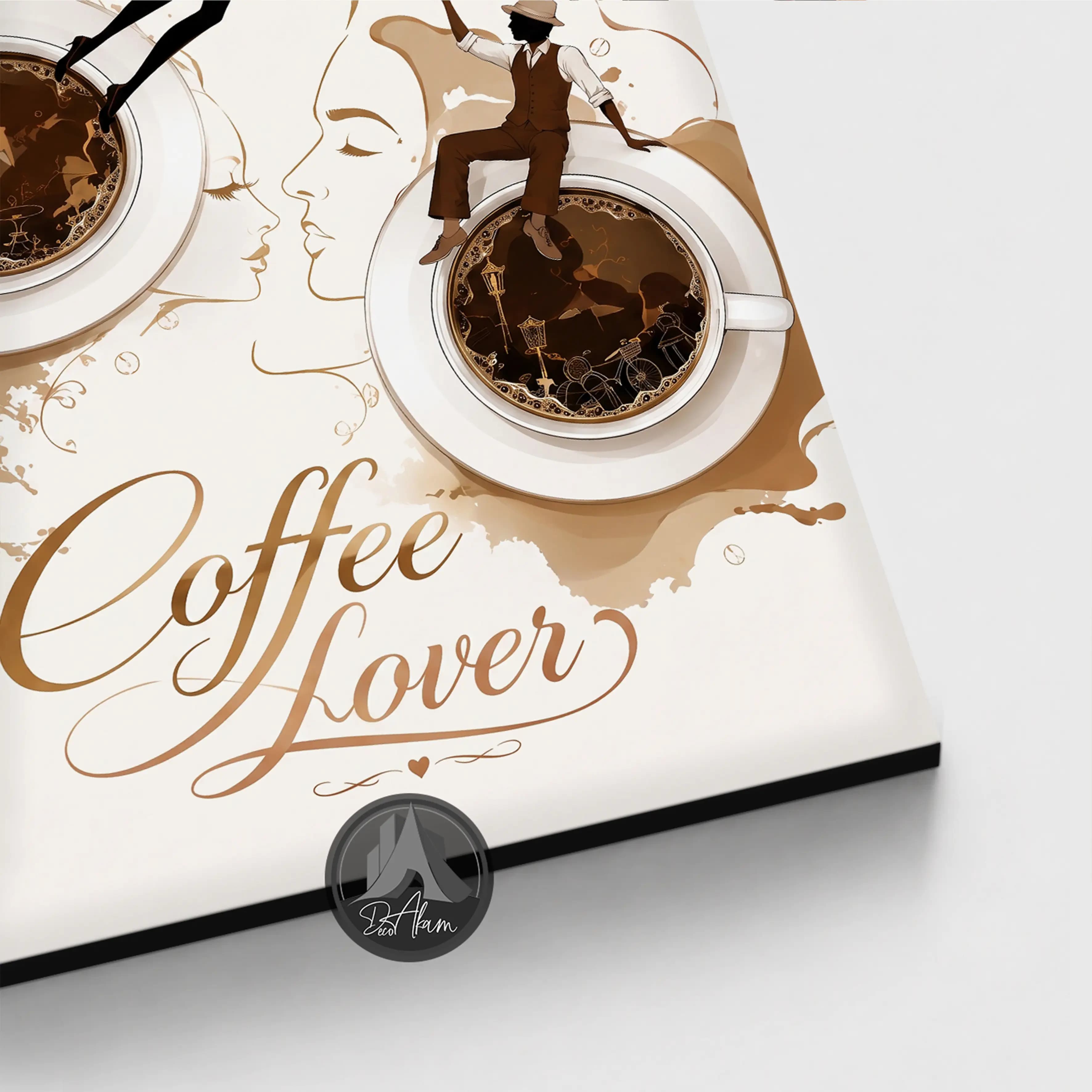 تابلو کافی شاپ طرح Coffee Lovers و دو فنجان قهوه کد DA-(1104) | دکور مدرن کافه — تصویر ۱۰