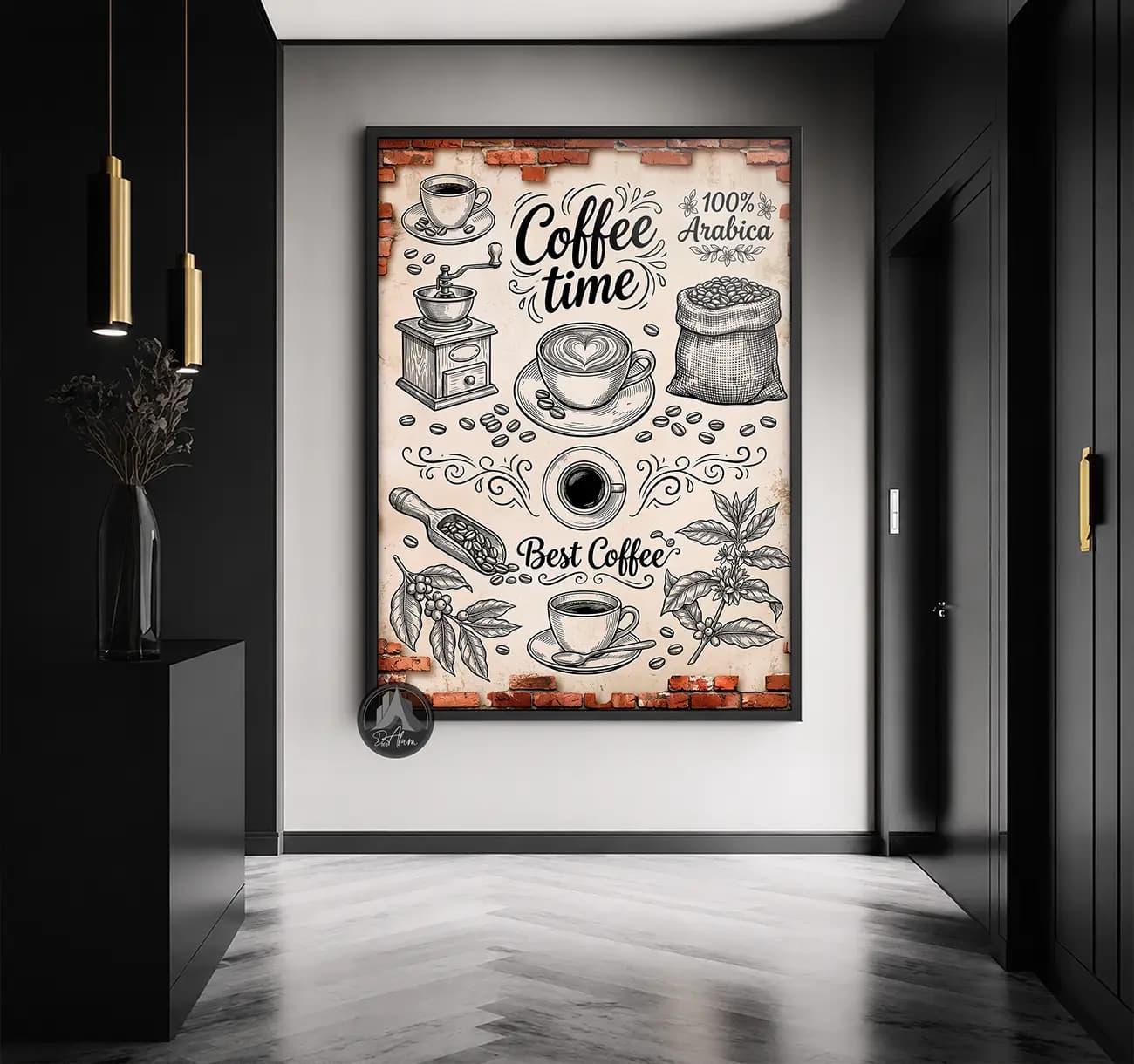 تابلو کافی شاپ طرح Coffee Time و قهوه وینتیج کد DA-(1101) | دکور کافه — تصویر ۱۲