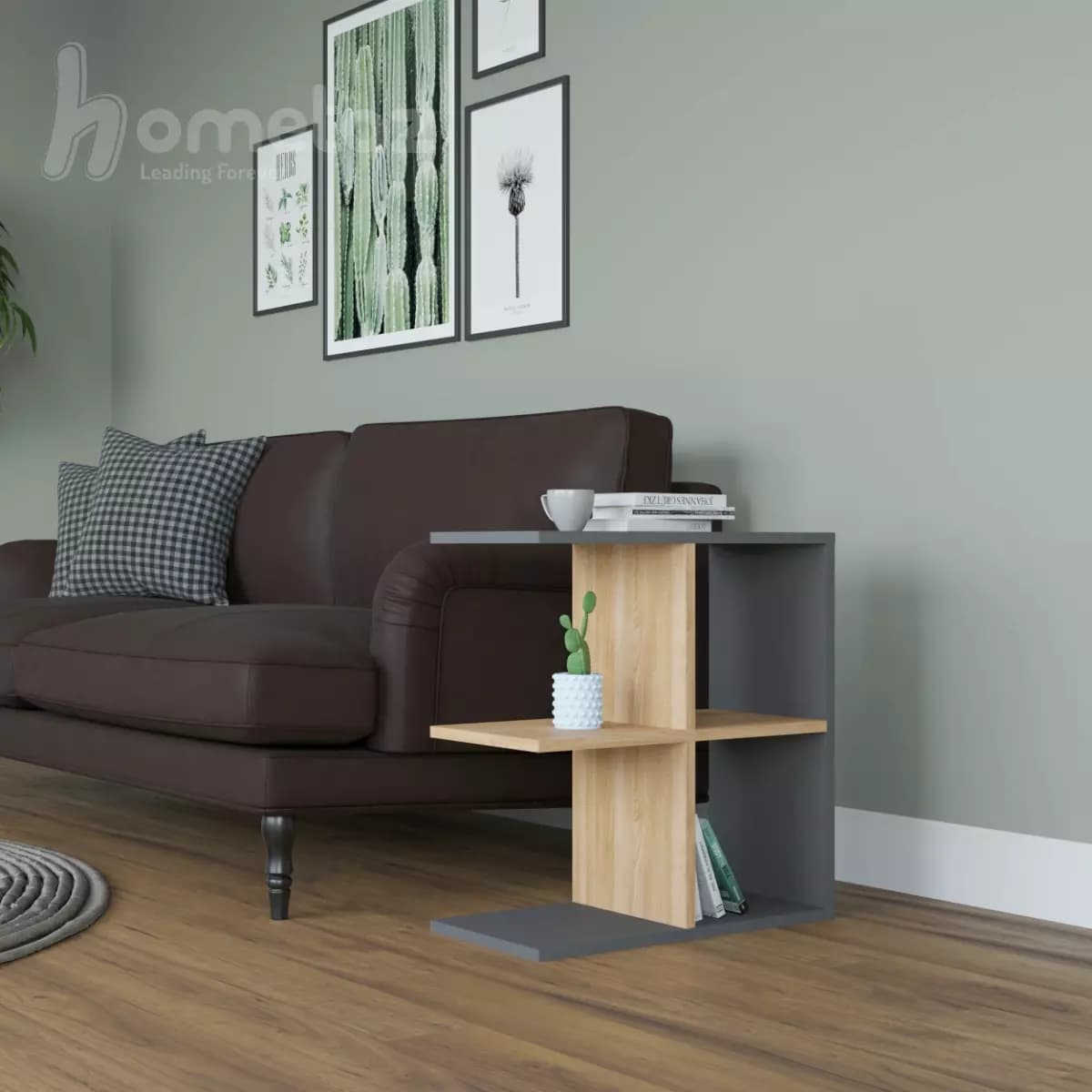 میز عسلی کنار مبلی قفسه ای مدرن با MDF مدل ht2204 — تصویر ۳