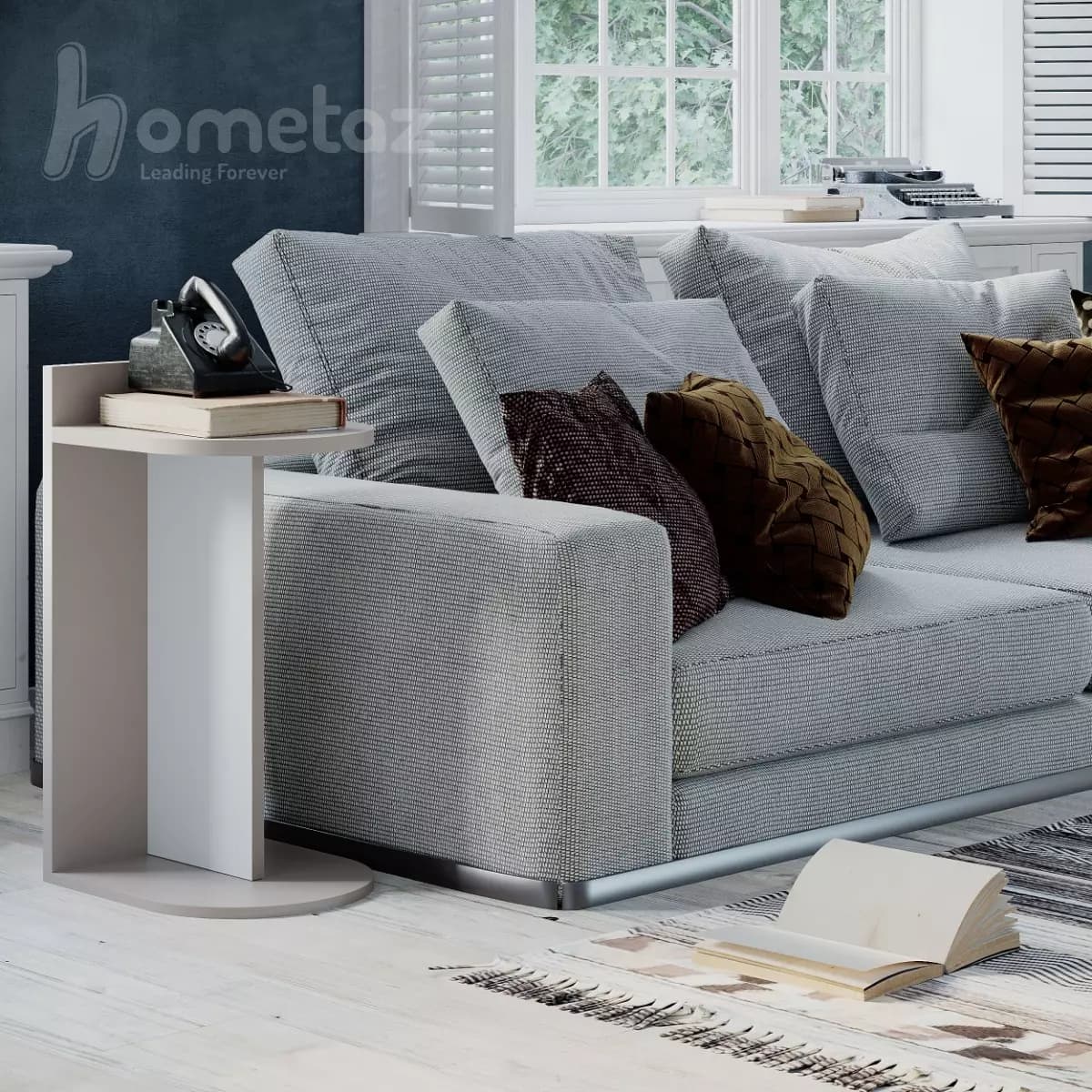 میز عسلی با صفحه نیم دایره مدرن mdf طرح ht2203 — تصویر ۳