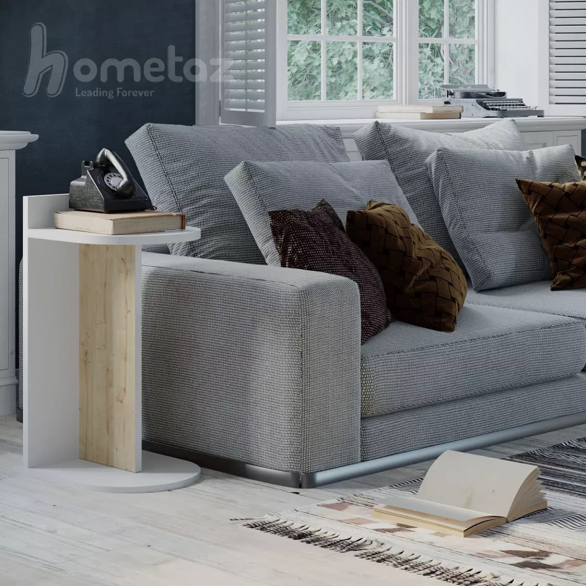 میز عسلی با صفحه نیم دایره مدرن mdf طرح ht2203