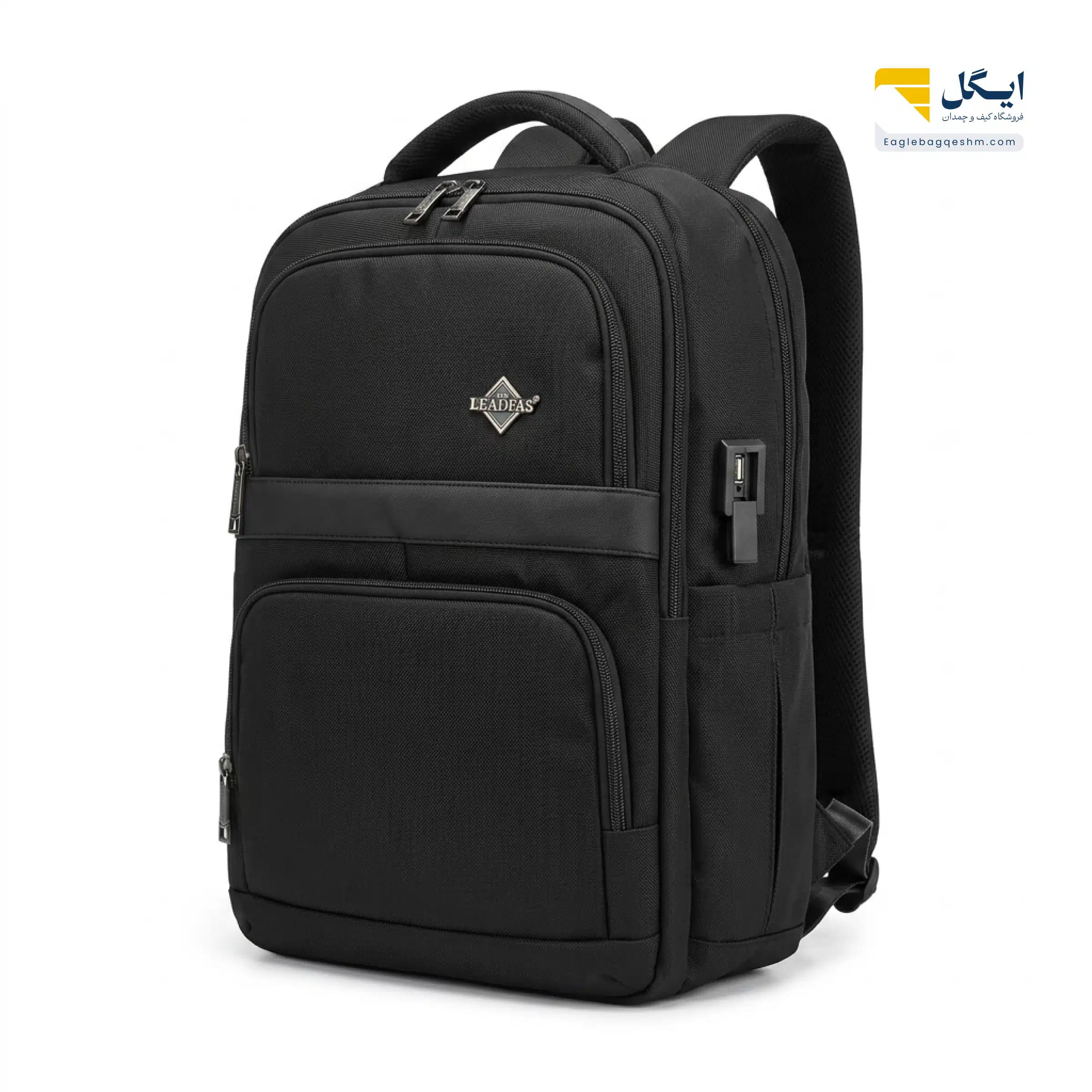 کوله پشتی لیدفاس 8079 USB دار سبک، مدرن و مناسب لپ‌تاپ و استفاده روزمره — تصویر ۹