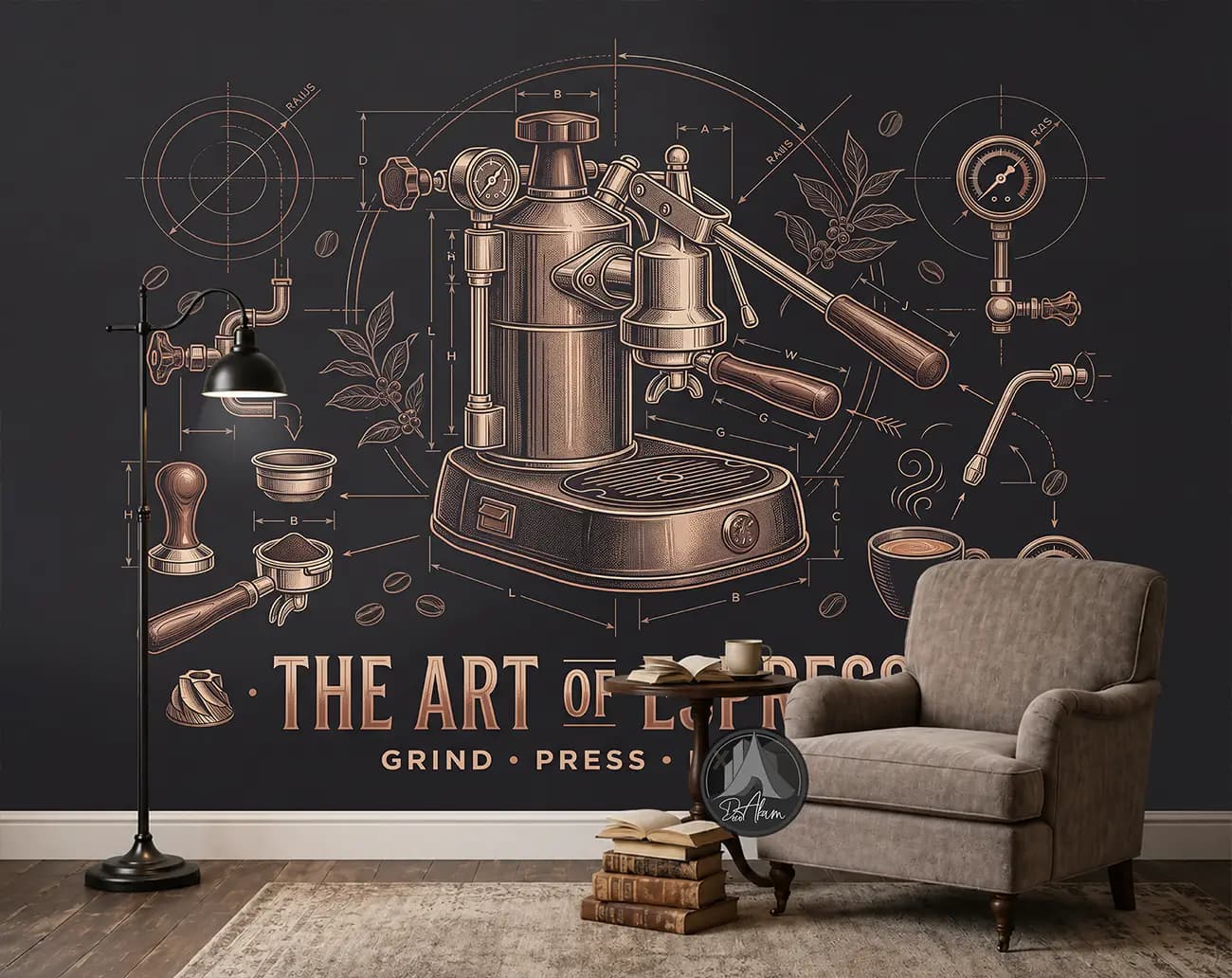 پوستر دیواری کافی شاپ طرح The Art of Espresso کد DA-(1111) | دکور باریستا — تصویر ۹