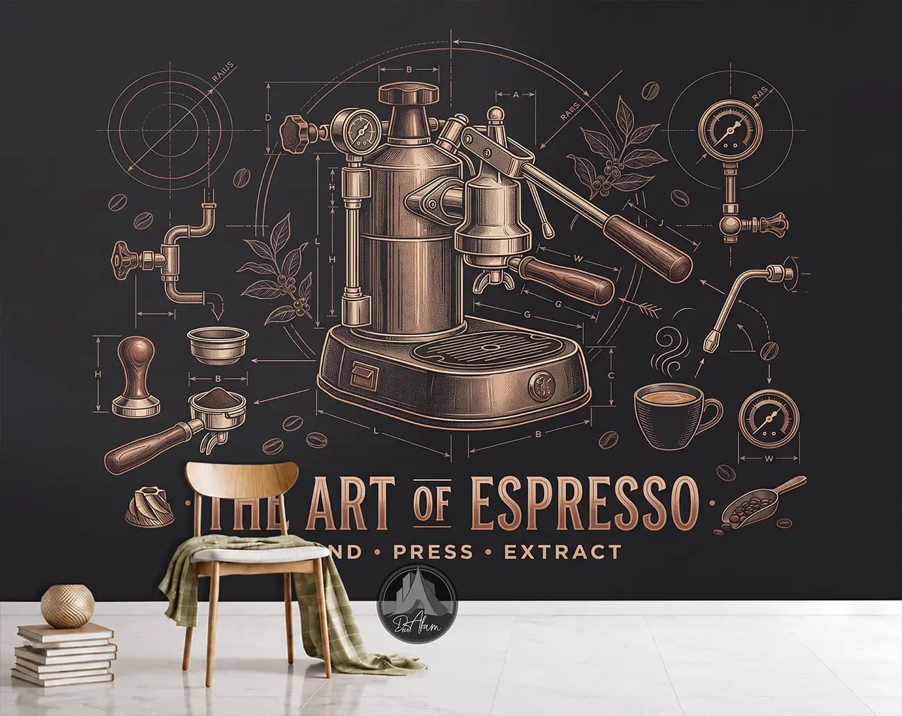 پوستر دیواری کافی شاپ طرح The Art of Espresso کد DA-(1111) | دکور باریستا — تصویر ۱۲