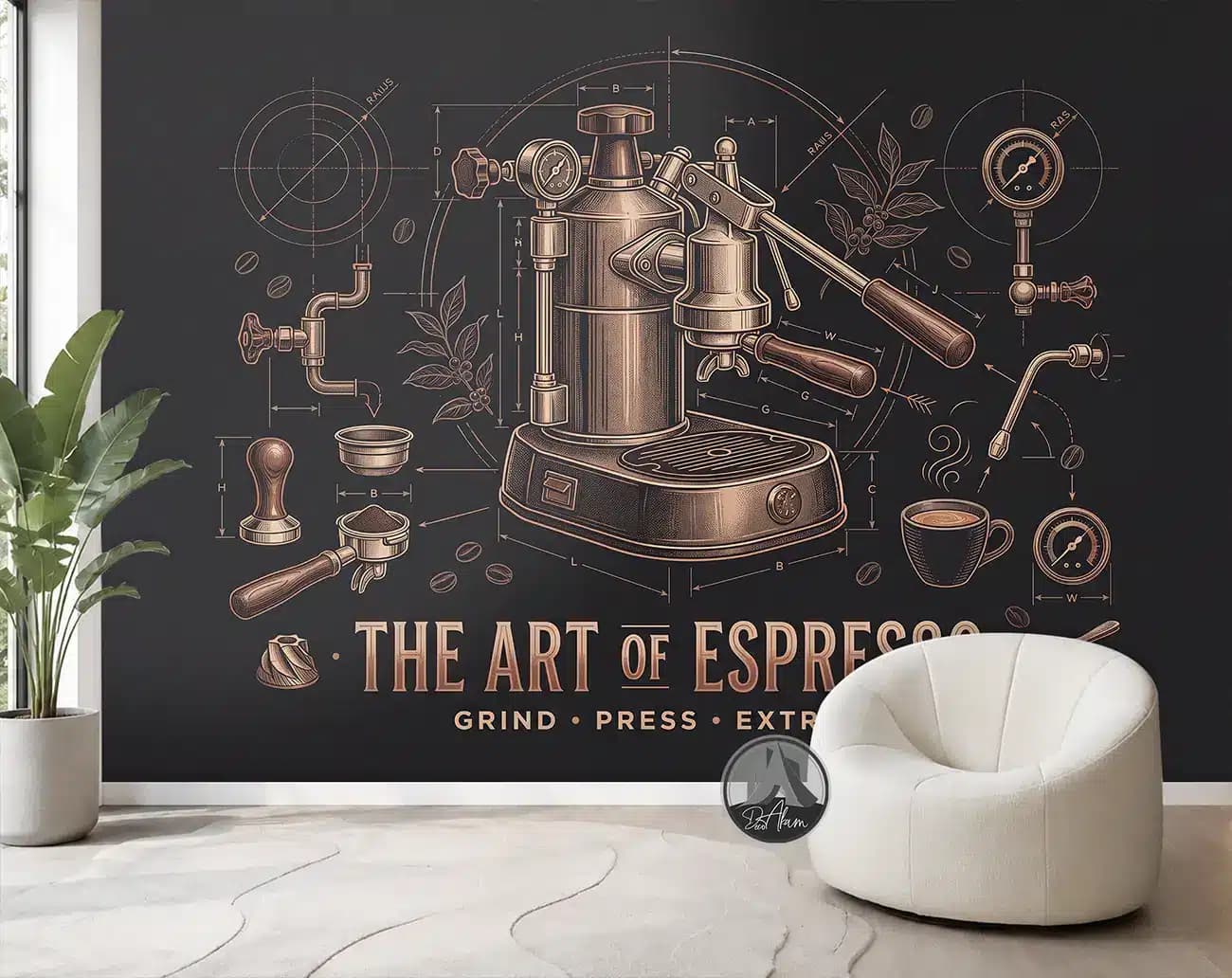 پوستر دیواری کافی شاپ طرح The Art of Espresso کد DA-(1111) | دکور باریستا