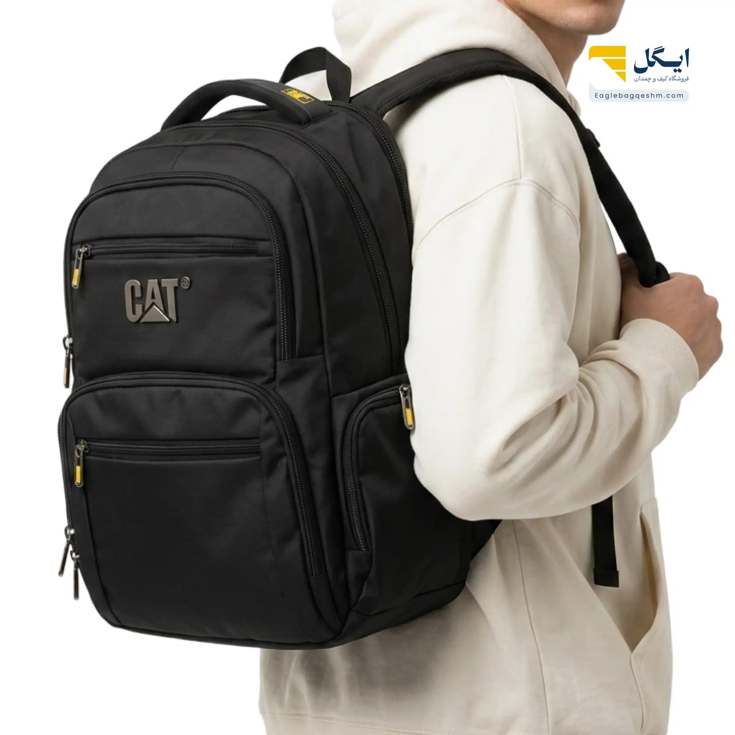 کوله‌پشتی اورجینال کت کد KH003 ضدآب با ضربه‌گیر لپ‌تاپ، کمربند کاهش فشار و کاور بارانی — تصویر ۷