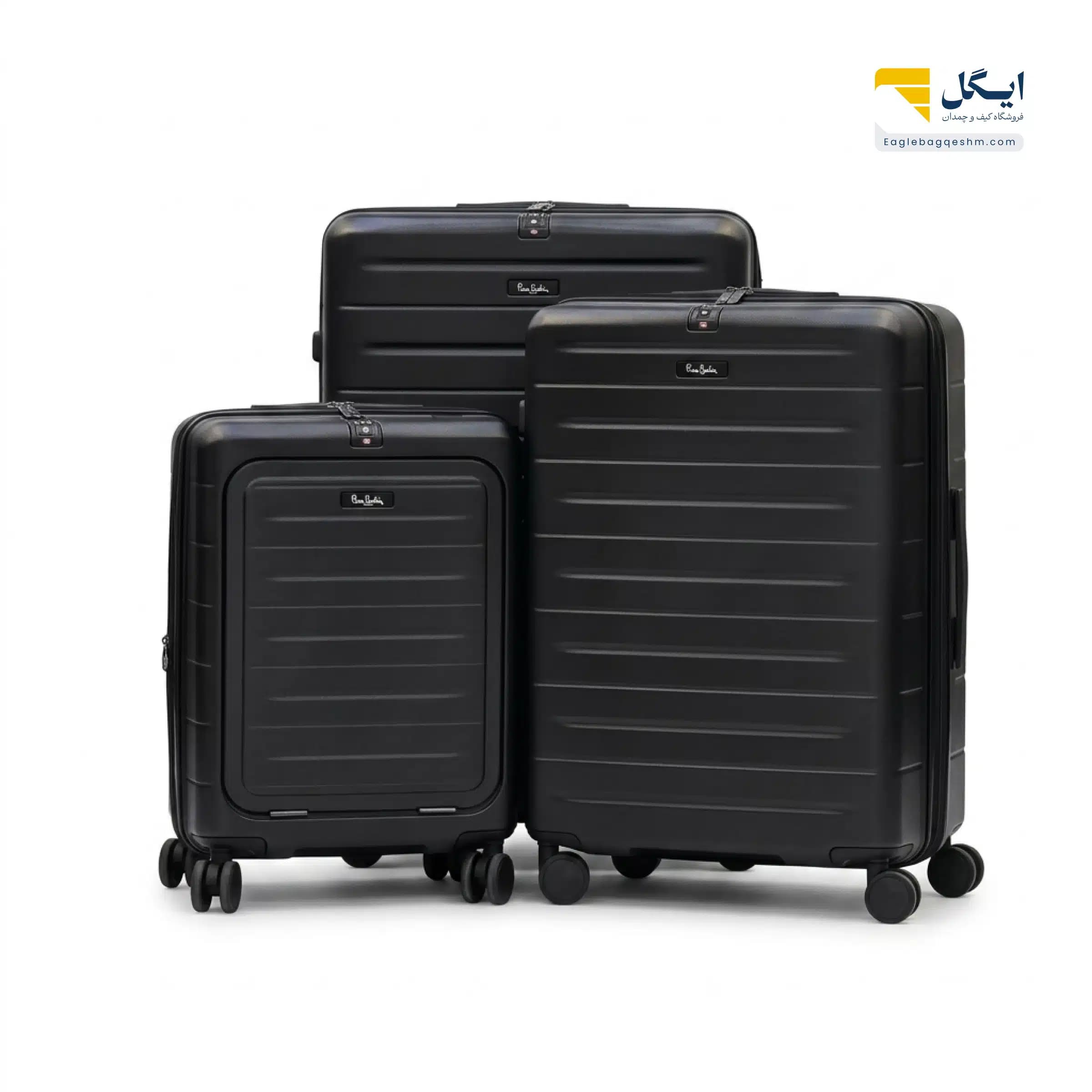 چمدان پیرکاردین مدل 86399 ترکیب لوکسِ پلی‌کربنات نشکن و چرخ هینوموتو