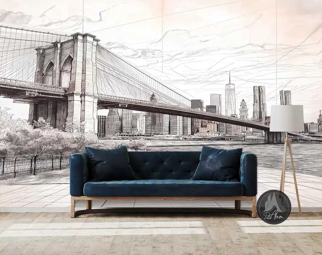 پوستر دیواری املاک طرح پل و شهر مدادی کد DA-(8058) | دکور دفتر املاک — تصویر ۶
