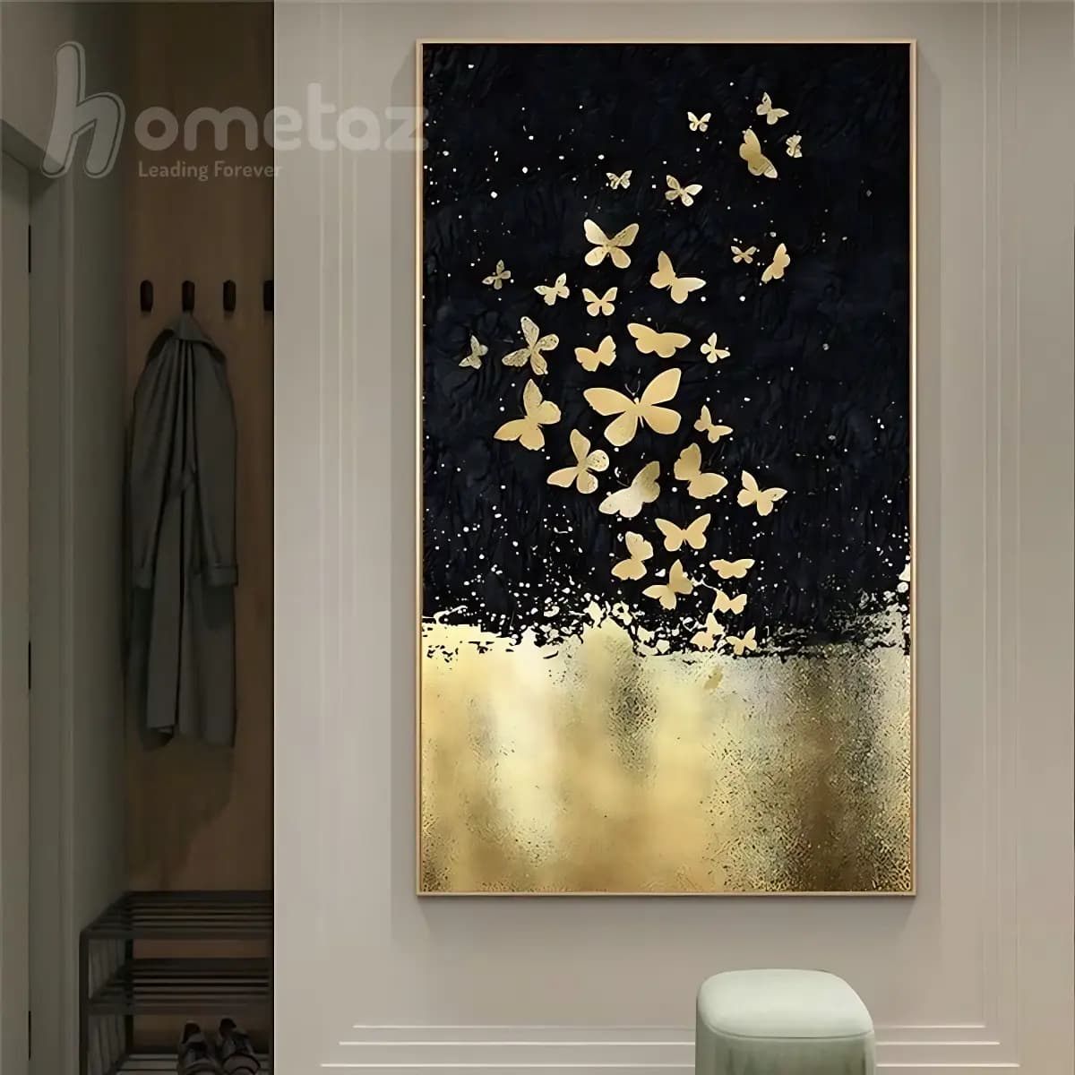 تابلو نقش برجسته دکوراتیو طرح پروانه مدل ht2512