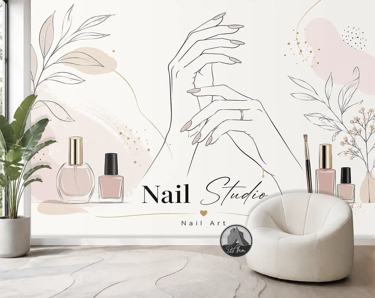 پوستر دیواری کاشت ناخن طرح Nail Studio کد DA-(7039) | دکور اتاق کاشت ناخن — تصویر ۵