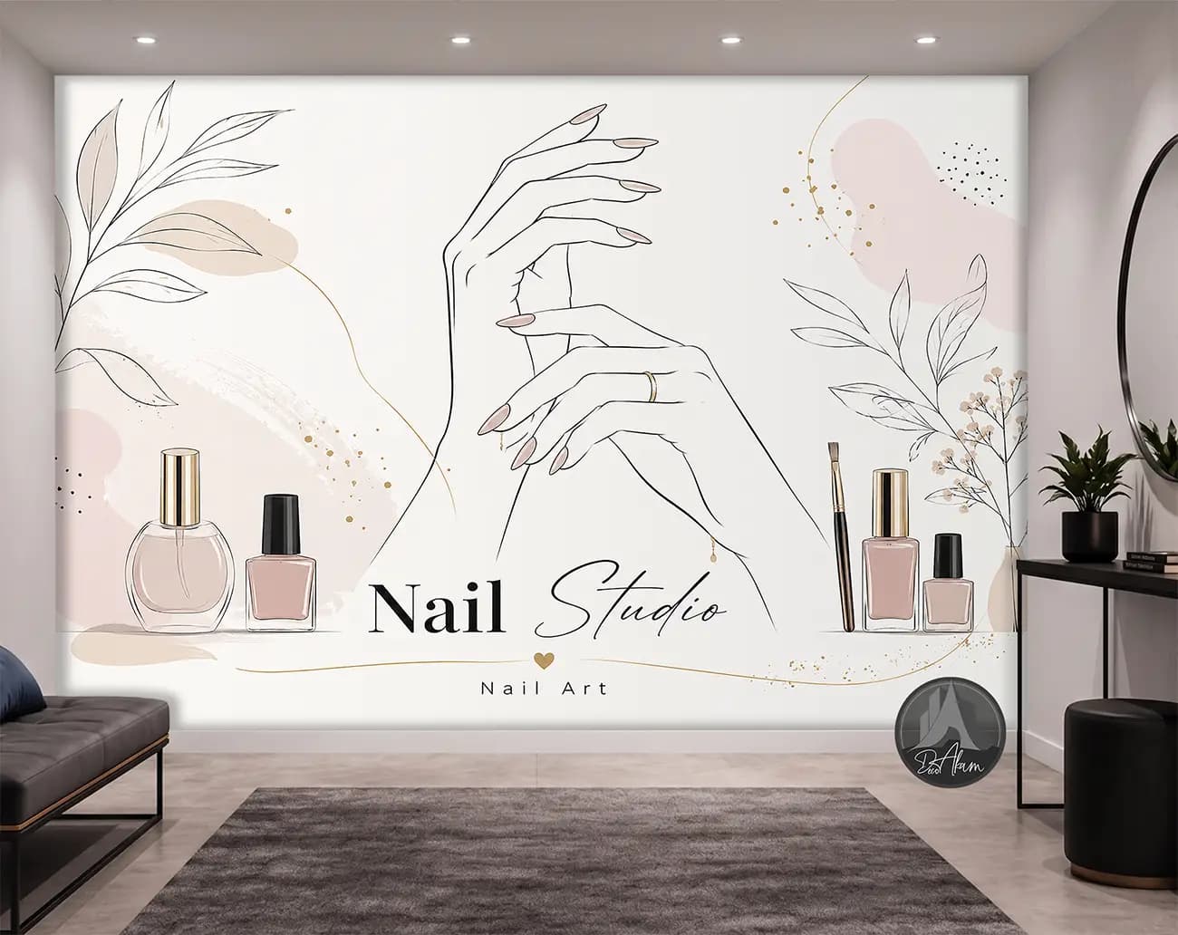 پوستر دیواری کاشت ناخن طرح Nail Studio کد DA-(7039) | دکور اتاق کاشت ناخن — تصویر ۲