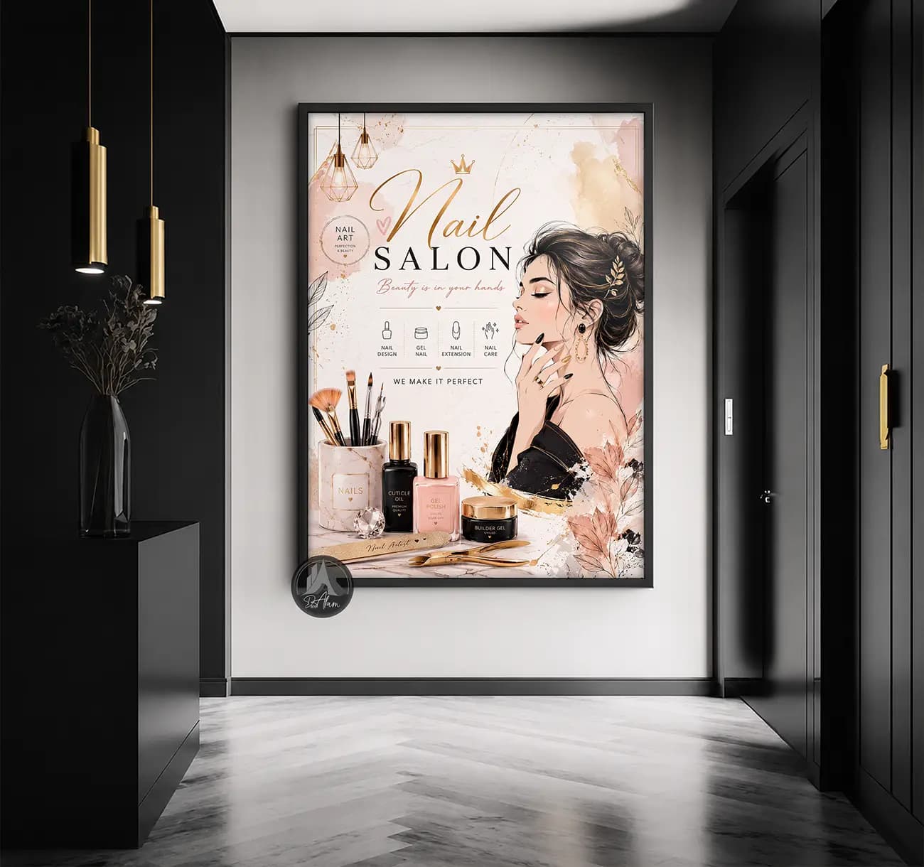 تابلو کاشت ناخن طرح Nail Art Salon کد DA-(7030) | دکور سالن کاشت ناخن — تصویر ۴