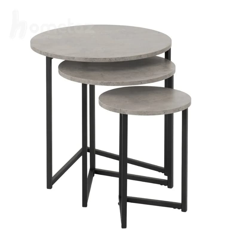 میز عسلی سه تکه پایه فلزی صفحه گرد مدل ht2469 — تصویر ۷