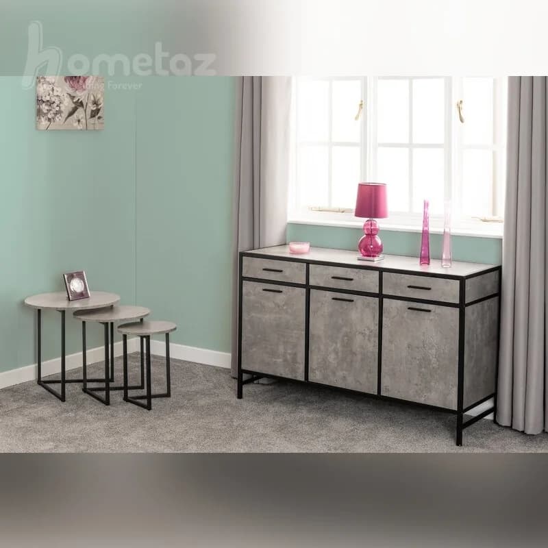 میز عسلی سه تکه پایه فلزی صفحه گرد مدل ht2469 — تصویر ۵