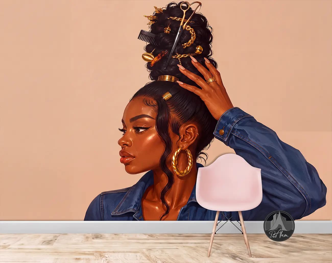 پوستر دیواری کاشت ناخن طرح چهره مدرن کد DA-(7032) | دکور سالن کاشت ناخن — تصویر ۲