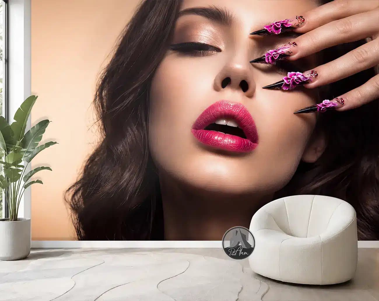 پوستر دیواری کاشت ناخن طرح چهره زیبا کد DA-(7019) | دکور سالن کاشت ناخن — تصویر ۷