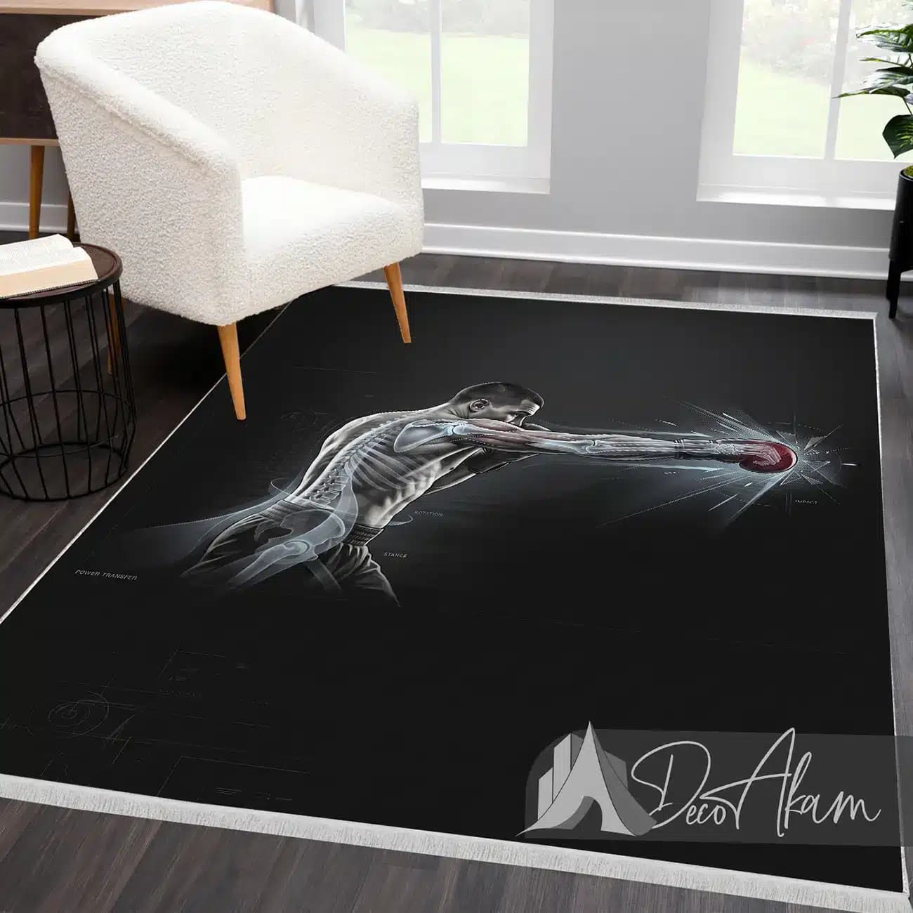 فرشینه آناتومی بوکسور در حال ضربه DA-(8053) | فرشینه دکور ورزشی — تصویر ۹
