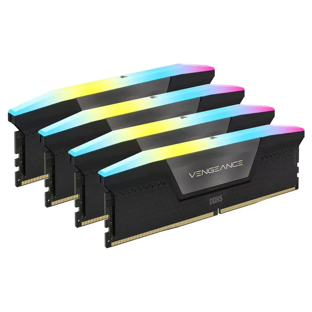 رم کامپیوتر کورسیر چهار کاناله مدل Vengeance RGB فرکانس 5200 مگاهرتز DDR5 تایمینگ CL38 حافظه 192 گیگابایت — تصویر ۲