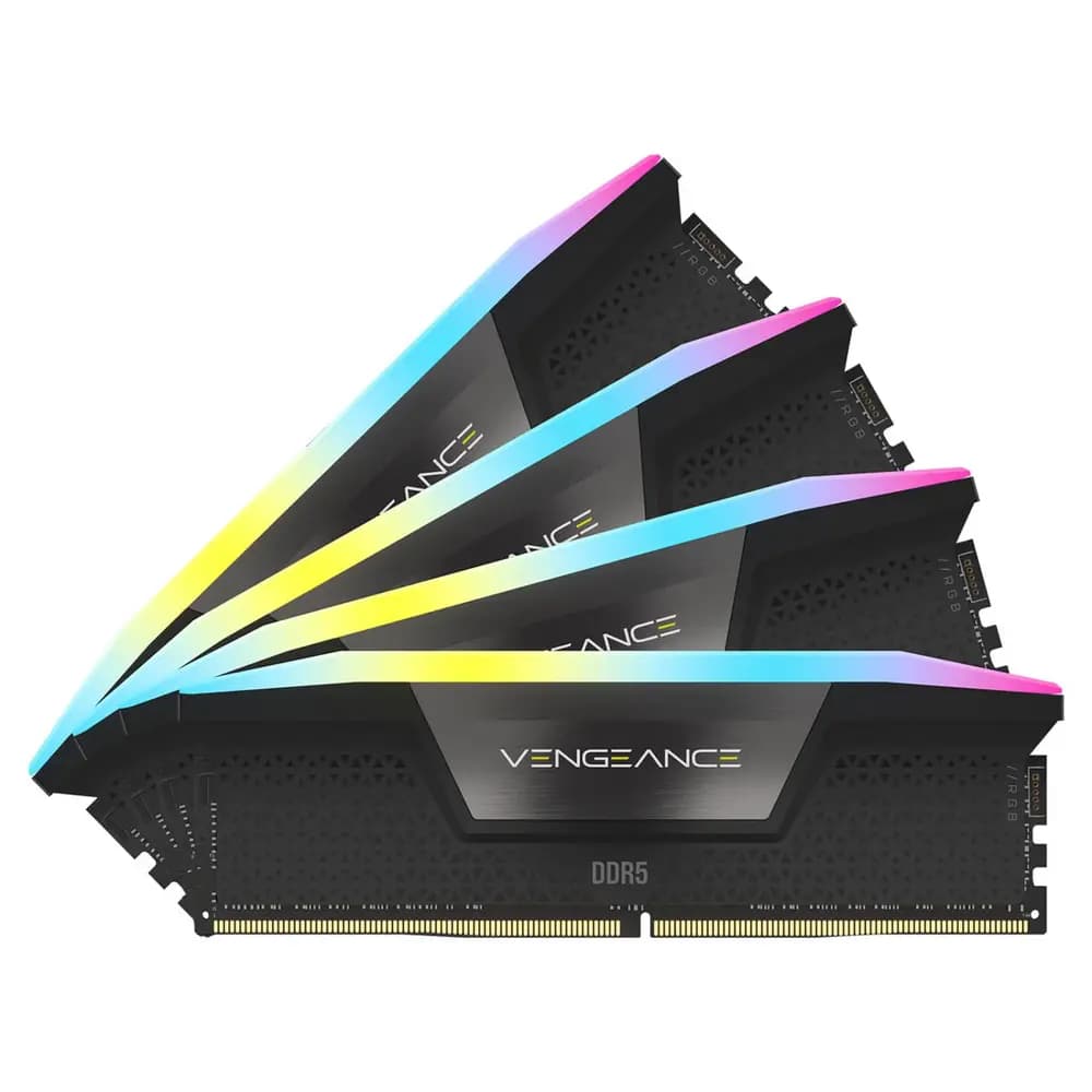رم کامپیوتر کورسیر چهار کاناله مدل Vengeance RGB فرکانس 5200 مگاهرتز DDR5 تایمینگ CL38 حافظه 192 گیگابایت — تصویر ۳