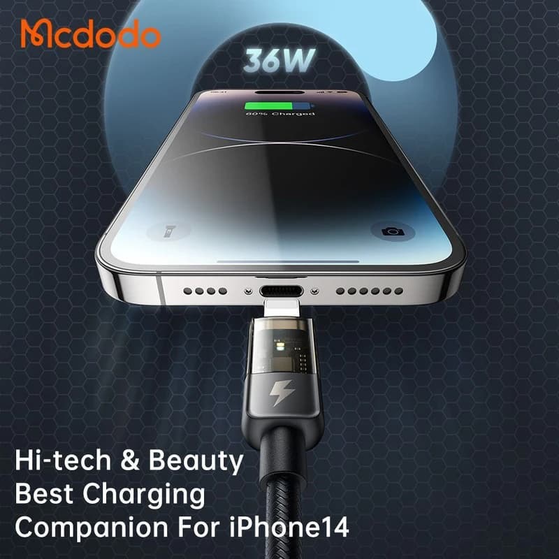کابل تبدیل USB-C به لایتنینگ مک دودو مدل CA-3161 طول 1.8 متر — تصویر ۱۰