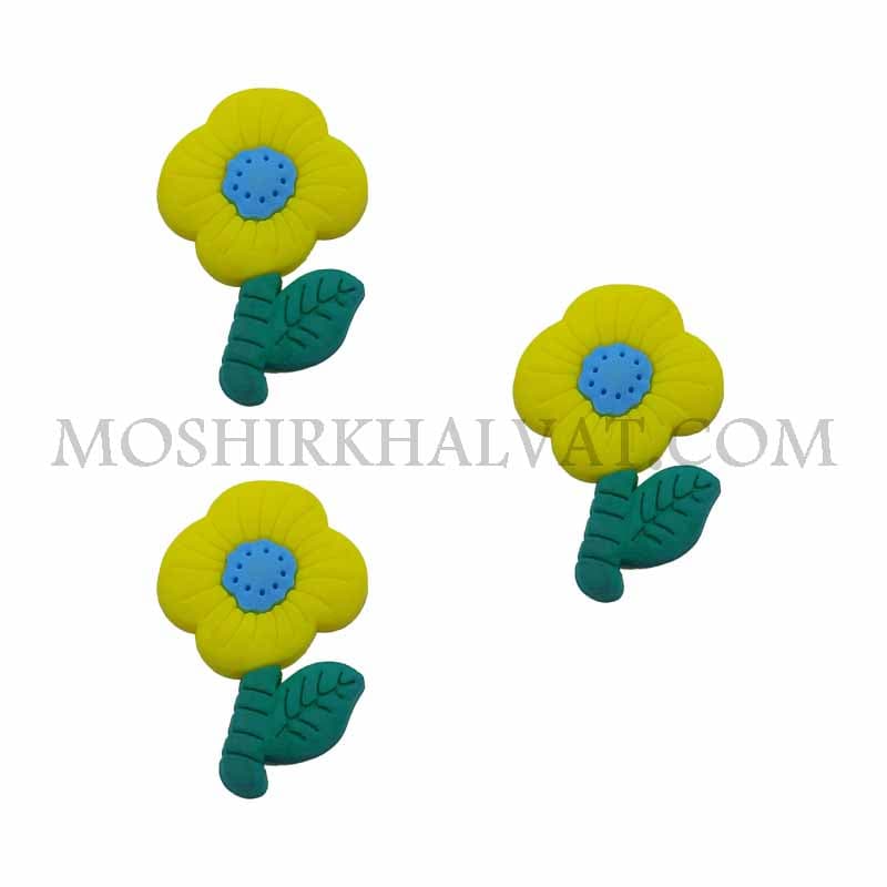 پیکسل سیلیکونی مدل شاخه گل زرد بسته 10 عددی — تصویر ۶