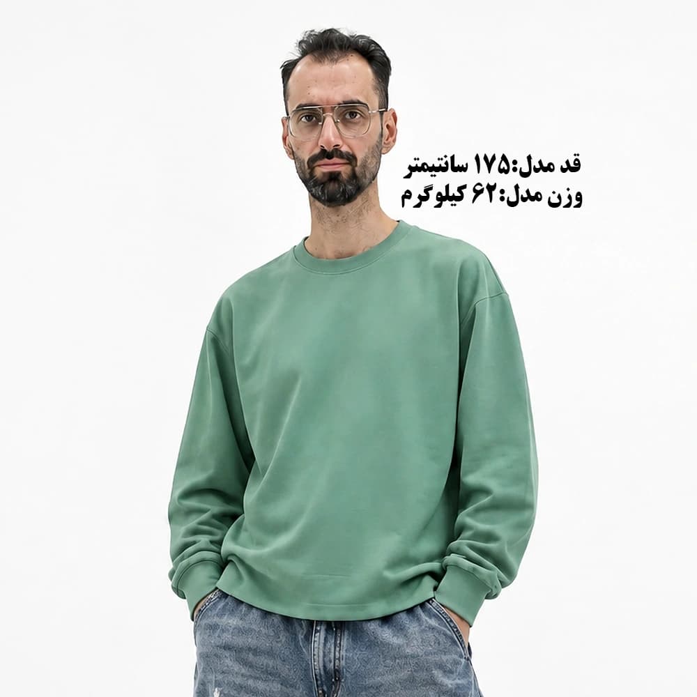 بلوز دورس دو نخ مردانه طرح لاین سایز فری در 4 رنگ — تصویر ۷