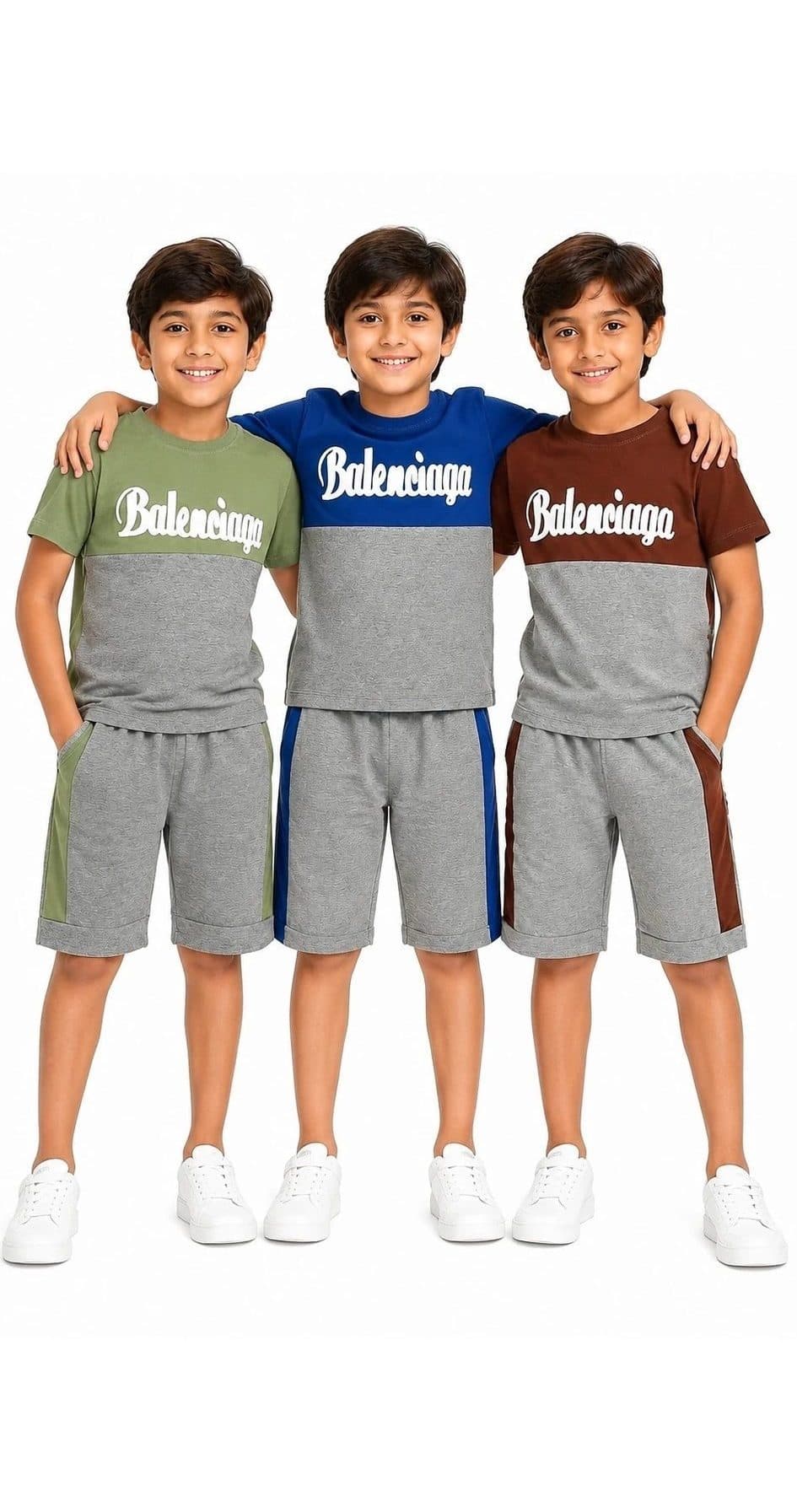ست تی‌شرت و شلوارک پسرانه مدل Balenciaga