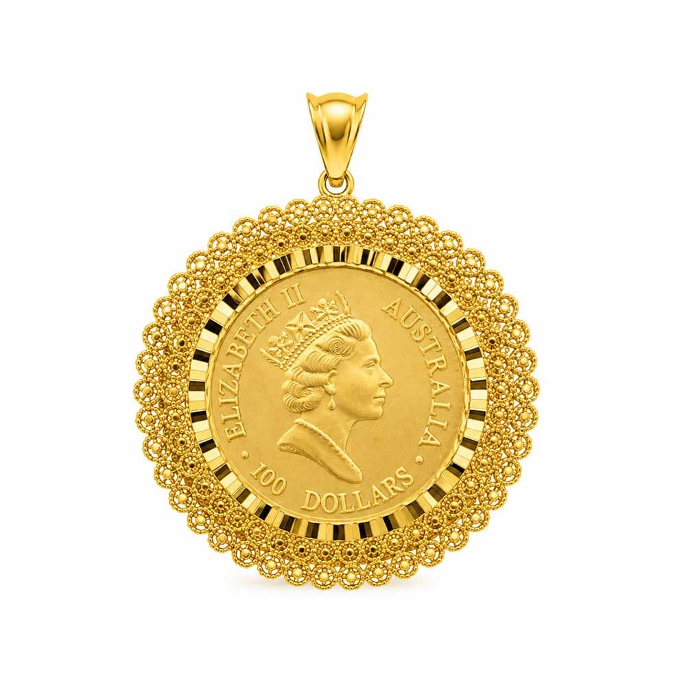 پلاک طرح طلا مدل سکه الیزابت با حاشیه ملیله کد PL-TG-021 — تصویر ۶