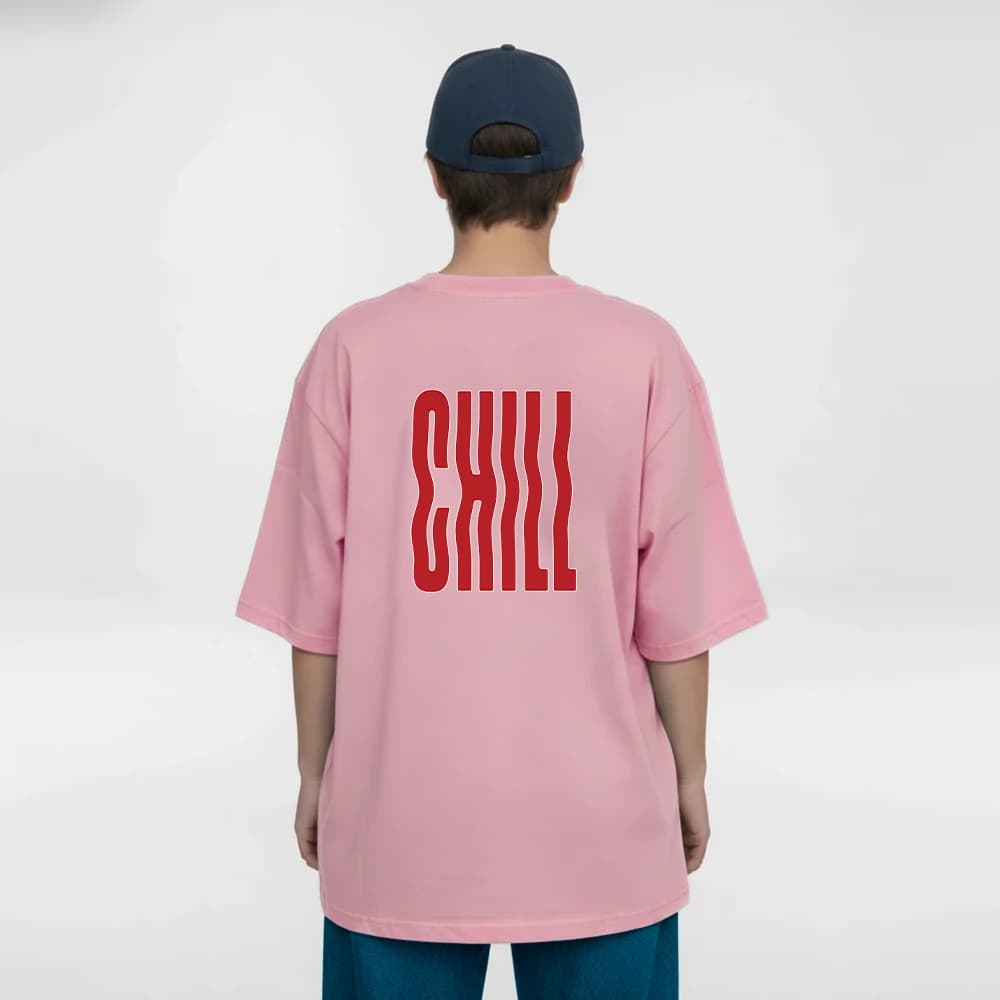 تیشرت زنانه باکسی طرح chill سایز فری (پنبه ضمانتی) در 7 رنگ — تصویر ۵