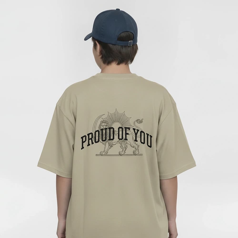 تیشرت زنانه باکسی طرح proud سایز فری (پنبه ضمانتی) در 7 رنگ — تصویر ۶