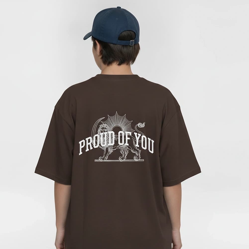 تیشرت زنانه باکسی طرح proud سایز فری (پنبه ضمانتی) در 7 رنگ — تصویر ۷