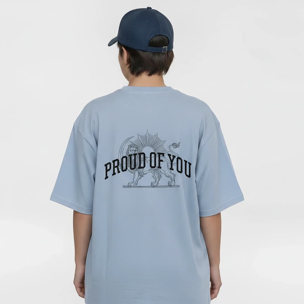 تیشرت زنانه باکسی طرح proud سایز فری (پنبه ضمانتی) در 7 رنگ — تصویر ۵