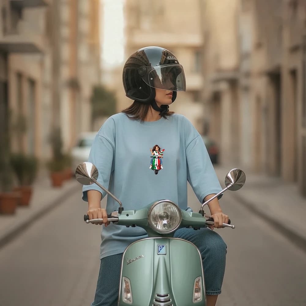 تیشرت زنانه باکسی طرح وسپاگرل سایز فری (پنبه ضمانتی) در 7 رنگ — تصویر ۹